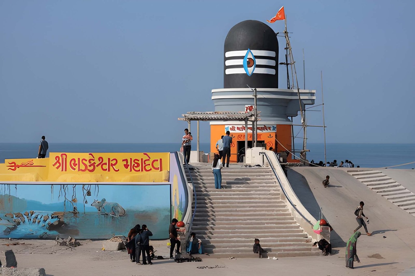 Bhadkeshwar Mahadev Temple Dwarka Lord Shiva Temple on Rocky Island in Arabian Sea