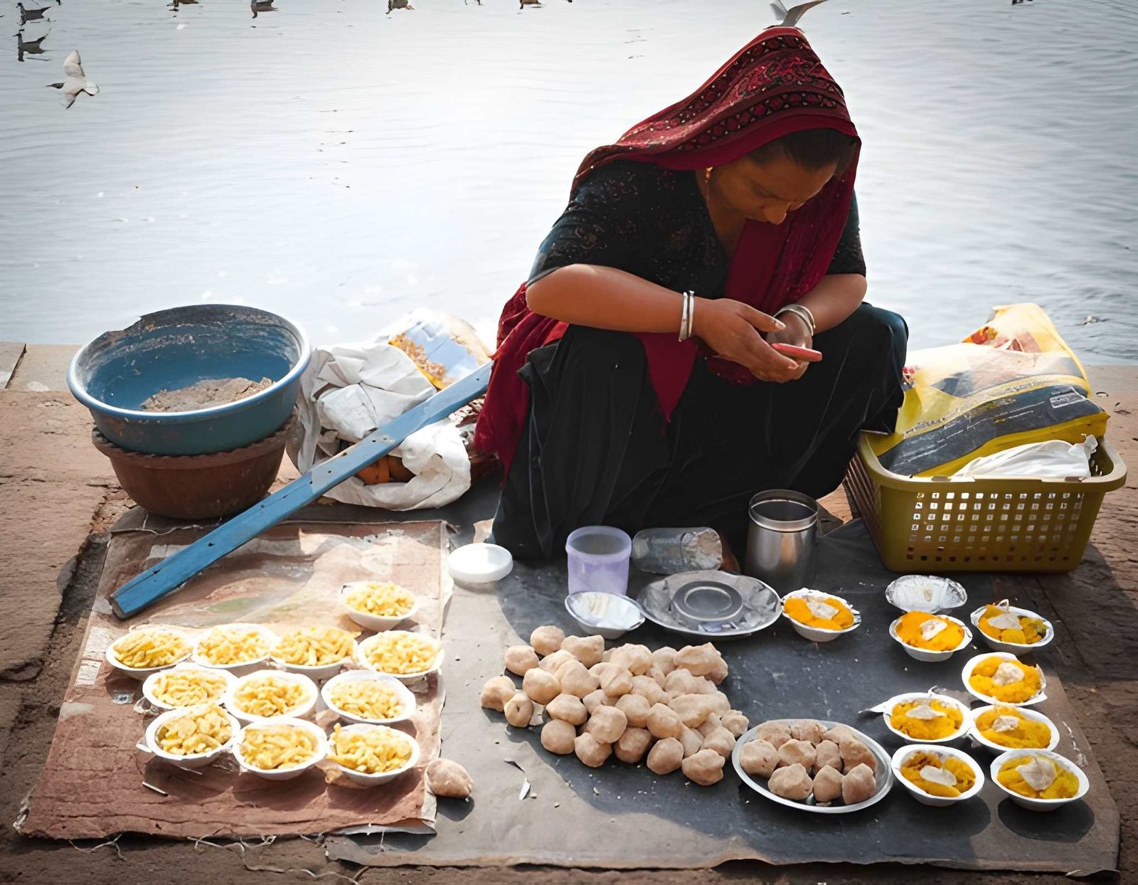 Sandhya Aarti at Gomti Ghat Dwarka Evening Spiritual Ritual Gujarat